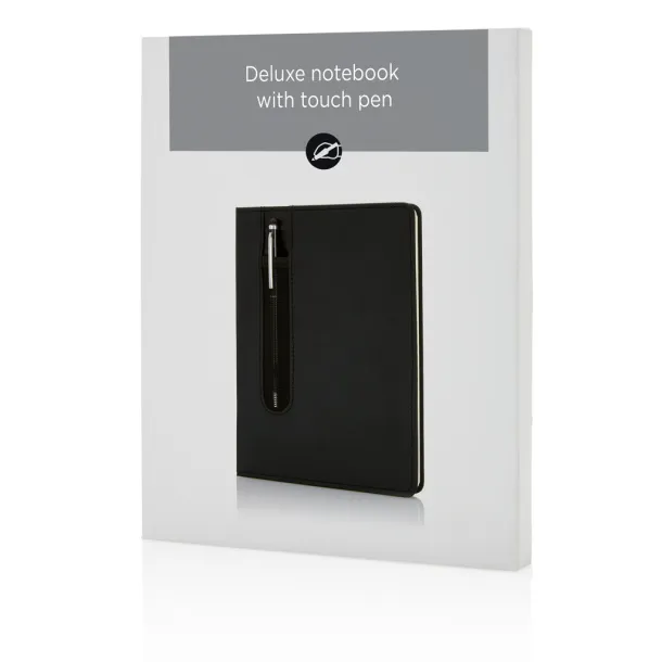  Standard notes s PU tvrdim koricama i stylus olovkom, A5 - XD Collection Crna