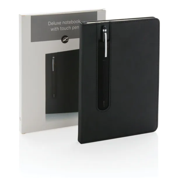  Standard notes s PU tvrdim koricama i stylus olovkom, A5 - XD Collection Crna