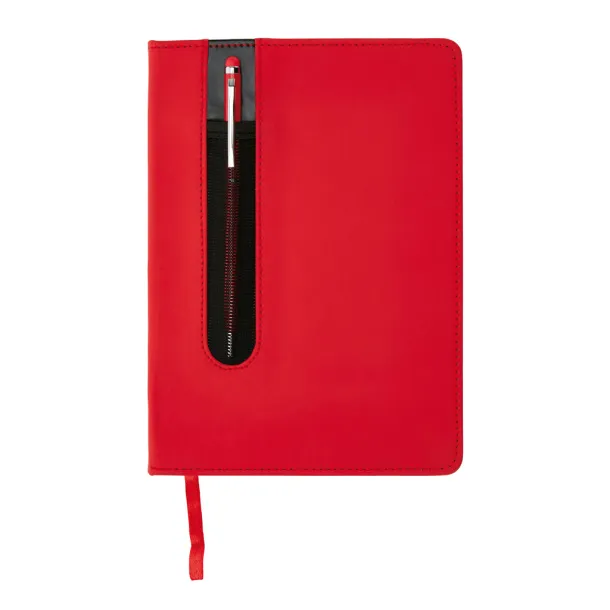  Standard hardcover PU A5 notebook with stylus pen - XD Collection Red 