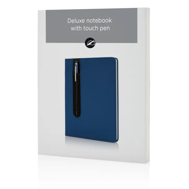  Standard notes s PU tvrdim koricama i stylus olovkom, A5 - XD Collection Mornarsko plava