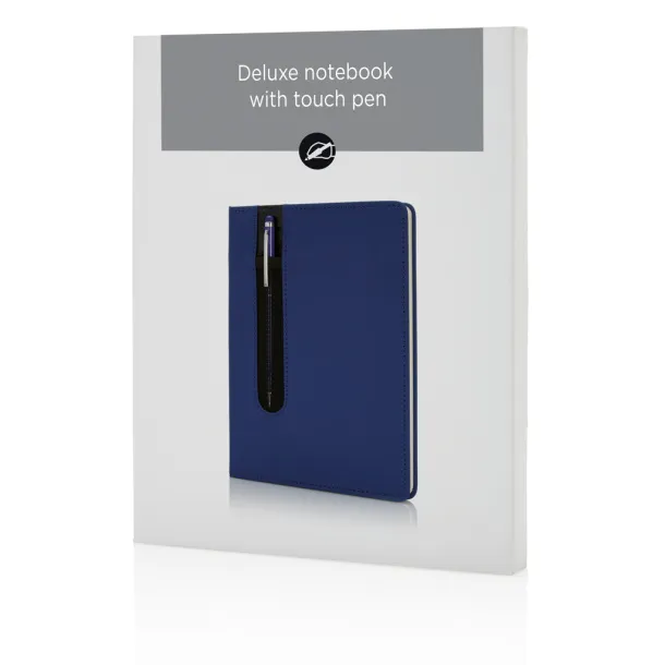  Standard notes s PU tvrdim koricama i stylus olovkom, A5 - XD Collection Mornarsko plava