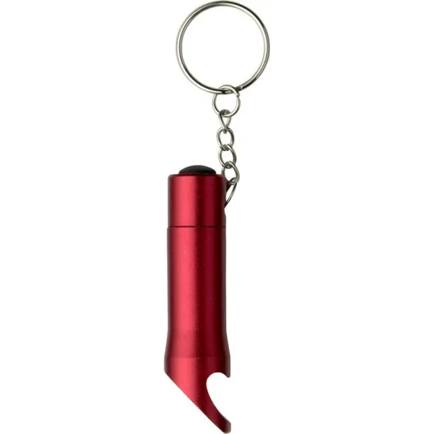  Keyring, bottle opener with LED light Crvena