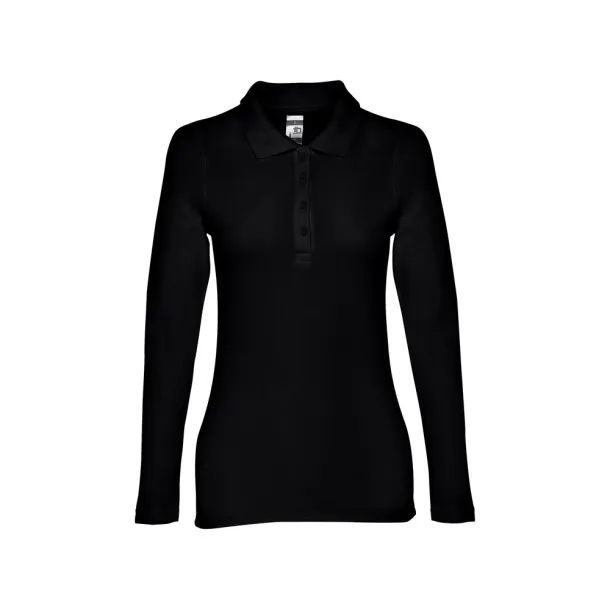 BERN WOMEN ženska polo majica dugih rukava, 210 g/m² Crna