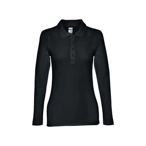 BERN WOMEN ženska polo majica dugih rukava, 210 g/m² Crna