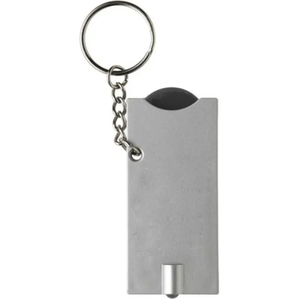  Keyring with shopping cart coin and LED light Crna