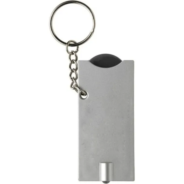  Keyring with shopping cart coin and LED light Crna