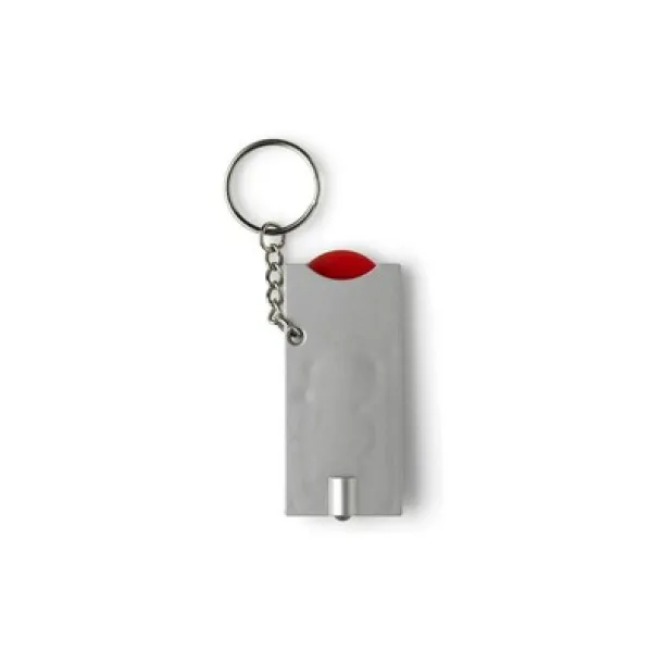  Keyring with shopping cart coin and LED light Crvena