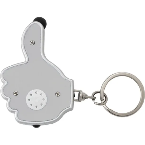  Keyring, touch pen "like it" with LED light silver