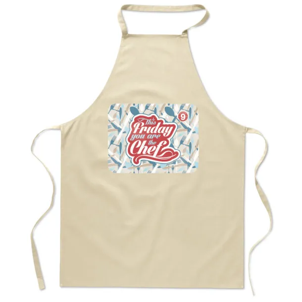 KITAB Kitchen apron in cotton Beige