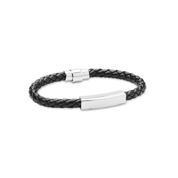 FAULETI Braided faux leather bracelet Black