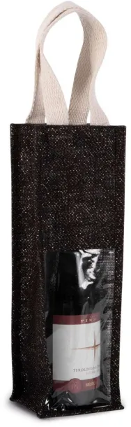  JUTE BOTTLE BAG - Kimood Black Vino