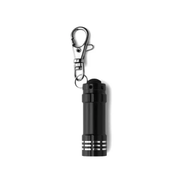  Keyring with carabiner, 3 LED light Crna