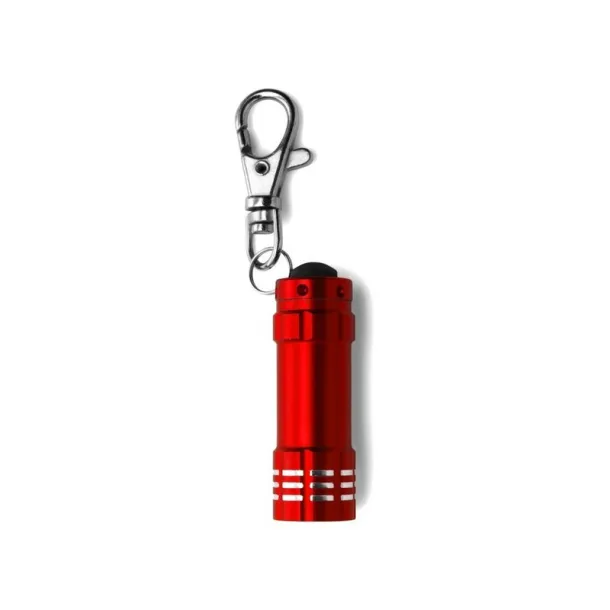  Keyring with carabiner, 3 LED light Crvena