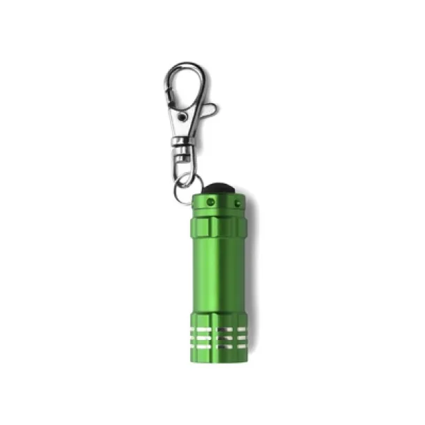  Keyring with carabiner, 3 LED light light green