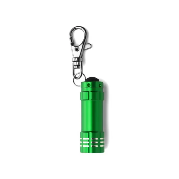  Keyring with carabiner, 3 LED light light green