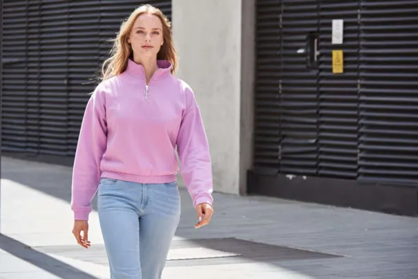  WOMEN'S CROPPED 1/4 ZIP SWEAT - Just Hoods Lavanda