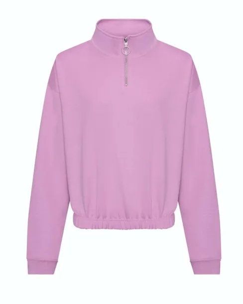  WOMEN'S CROPPED 1/4 ZIP SWEAT - Just Hoods Lavender