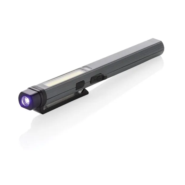  Gear X RCS recycled plastic USB rechargeable pen light - GearX Grey Black