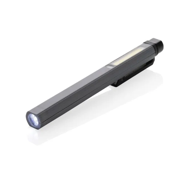  Gear X RCS recycled plastic USB rechargeable pen light - GearX Grey Black