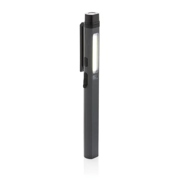  Gear X RCS recycled plastic USB rechargeable pen light - GearX Grey Black