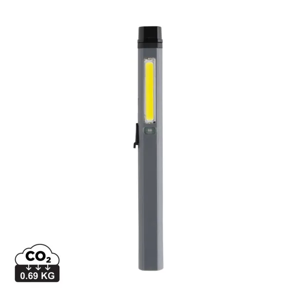  Gear X RCS recycled plastic USB rechargeable pen light - GearX Grey Black