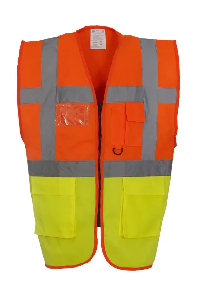  Fluo Executive Waistcoat - Yoko Fluo Orange Fluo Yellow