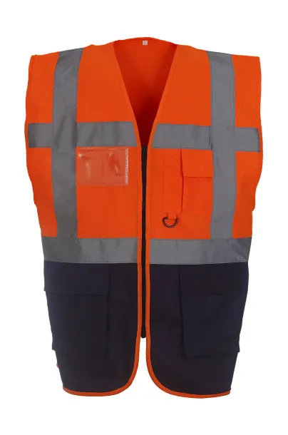  Fluo Executive Waistcoat - Yoko Fluo Orange Black