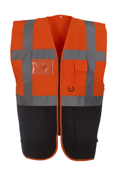  Fluo Executive Waistcoat - Yoko Fluo Orange Navy