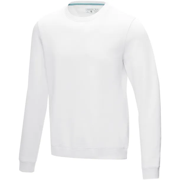 Jasper men’s GOTS organic GRS recycled crewneck sweater - Elevate NXT White