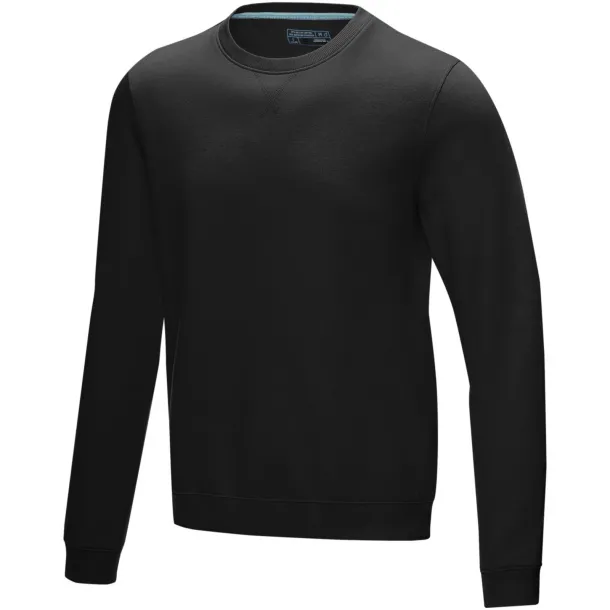 Jasper men’s GOTS organic GRS recycled crewneck sweater - Elevate NXT Solid black