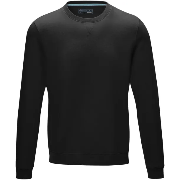 Jasper men’s GOTS organic GRS recycled crewneck sweater - Elevate NXT Solid black