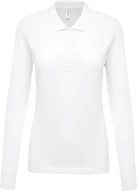  Ženska polo pique majica dugih rukava, 180 g/m2 - Kariban Bijela