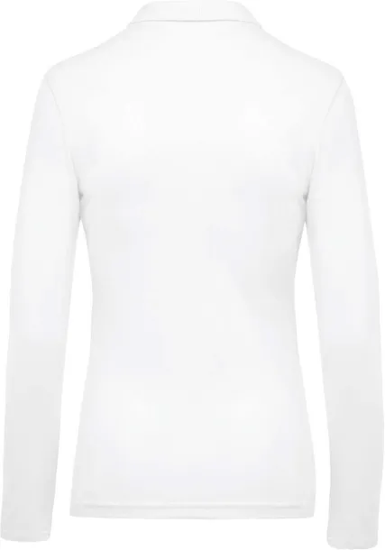  LADIES’ LONG-SLEEVED PIQUÉ POLO SHIRT - Kariban White