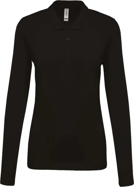  LADIES’ LONG-SLEEVED PIQUÉ POLO SHIRT - Kariban Black