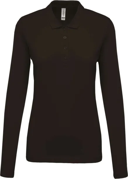  LADIES’ LONG-SLEEVED PIQUÉ POLO SHIRT - Kariban Tamno siva