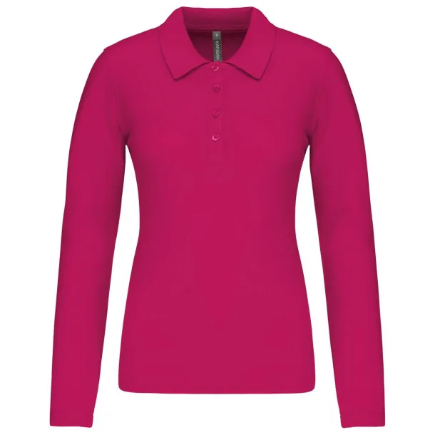  Ženska polo pique majica dugih rukava, 180 g/m2 - Kariban Fuchsia