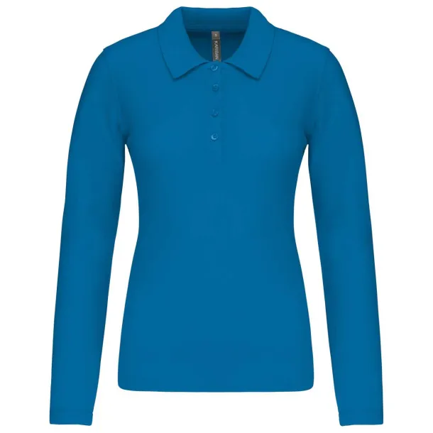  LADIES’ LONG-SLEEVED PIQUÉ POLO SHIRT - Kariban Tropical Blue