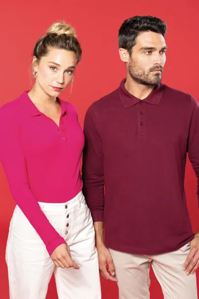  LADIES’ LONG-SLEEVED PIQUÉ POLO SHIRT - Kariban Wine