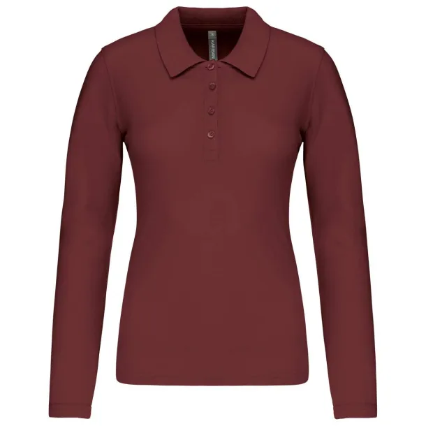  LADIES’ LONG-SLEEVED PIQUÉ POLO SHIRT - Kariban Wine