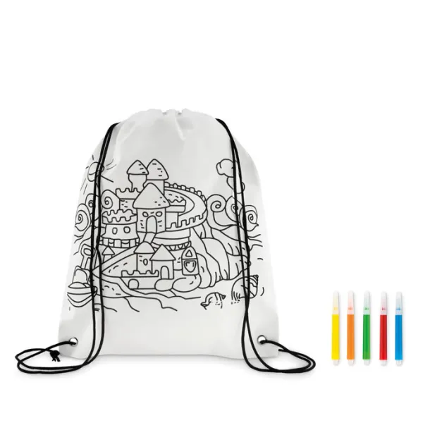 CARRYDRAW Non woven kids bag with pens White