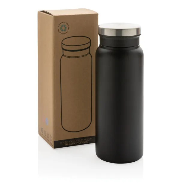  RCS Recycled stainless steel vacuum bottle 600ML - XD Collection Black Black