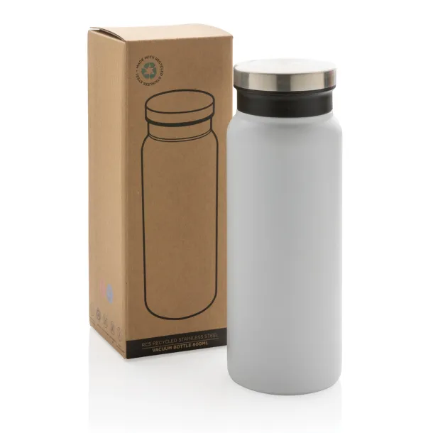  RCS Recycled stainless steel vacuum bottle 600ML - XD Collection White 