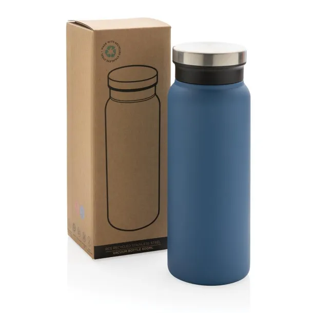  RCS Recycled stainless steel vacuum bottle 600ML - XD Collection blue 