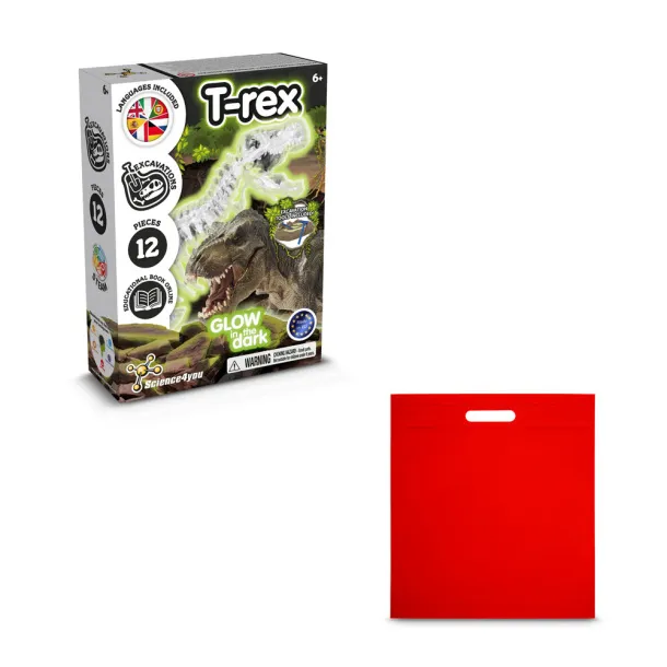 Fossil Excavation Kit IV Educational game supplied with a non-woven gift bag (80 g/m²) Red