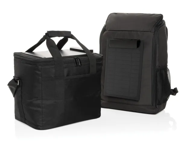  Pedro AWARE™ RPET deluxe cooler bag with 5W solar panel - XD Collection Black 