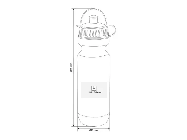 TOP FORM plastična sportska boca, 600 ml Crna