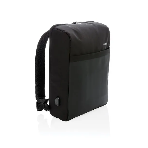 Swiss Peak USB ruksak s RFID zaštitom protiv krađe, 15" - Swiss Peak Crna