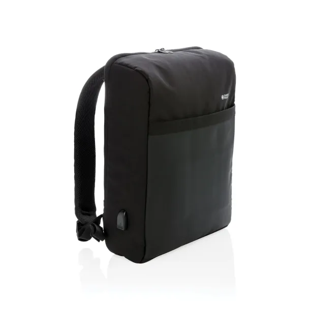  Swiss Peak 15" anti-theft RFID & USB backpack PVC free - Swiss Peak Black 