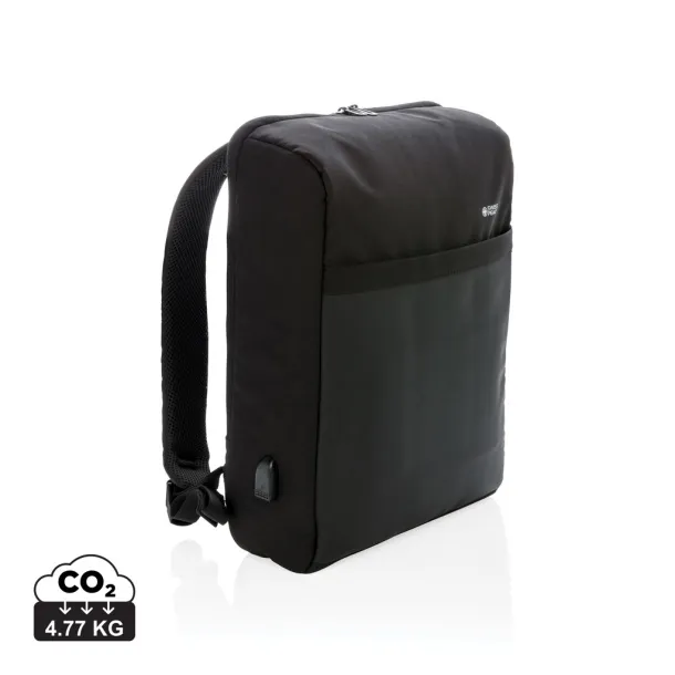  Swiss Peak USB ruksak s RFID zaštitom protiv krađe, 15" - Swiss Peak Crna