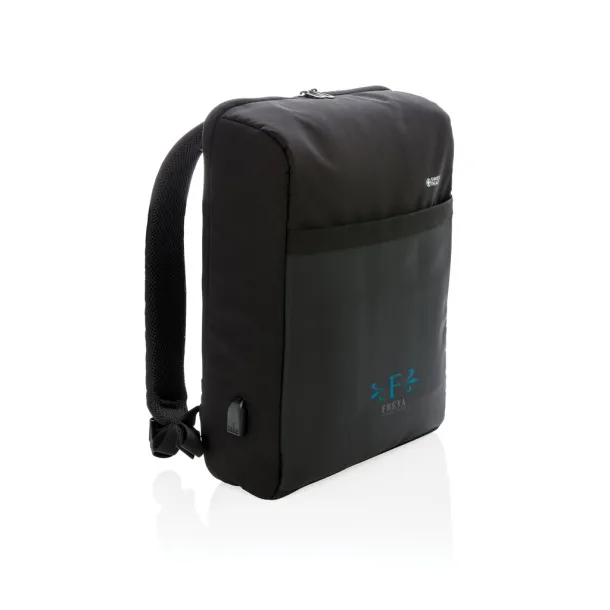  Swiss Peak USB ruksak s RFID zaštitom protiv krađe, 15" - Swiss Peak Crna